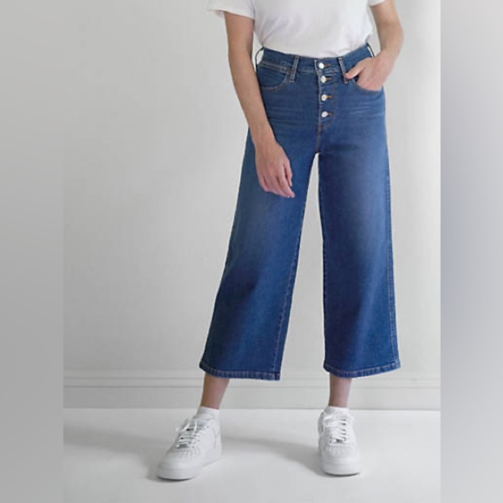 Levi’s Blue Mile High Wide Leg Crop High Rise Jeans